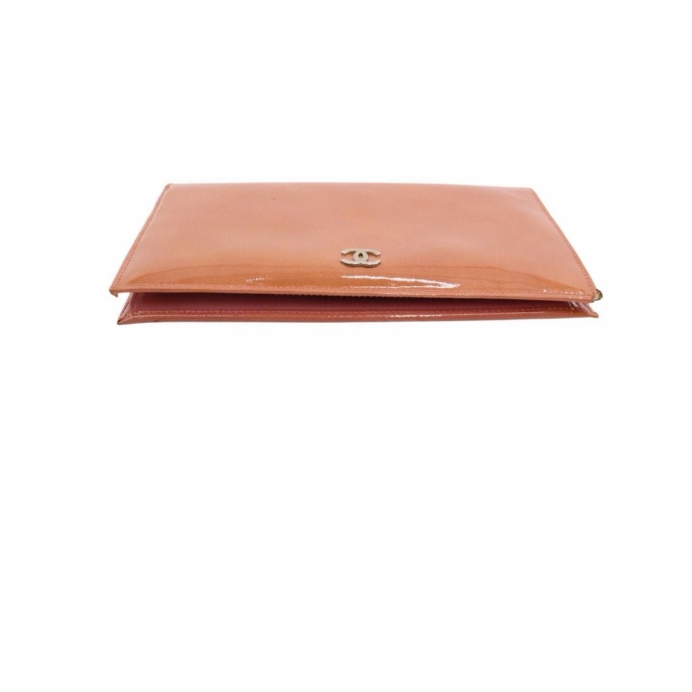 CHANEL Coral Patent Leather Wallet